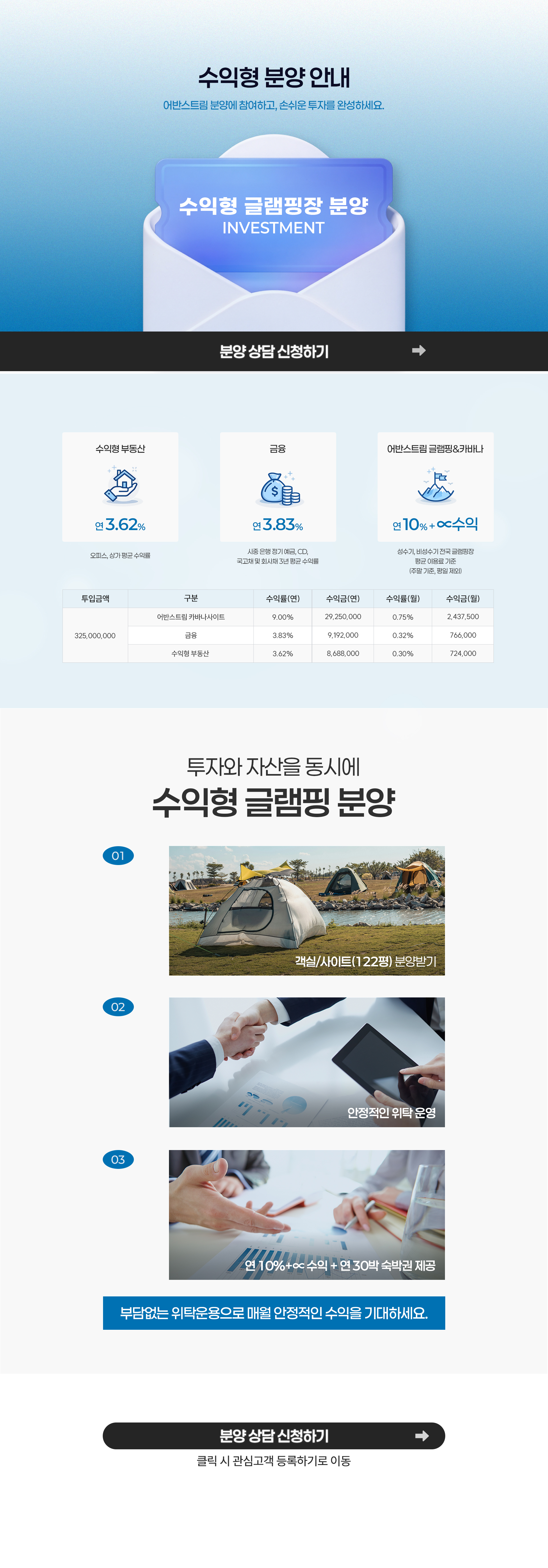 수익형 글램핑 분양 설명 이미지